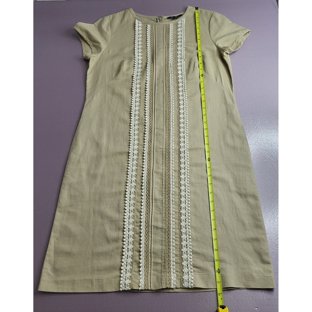 Brooks Brothers‎ Size 6 Beige Linen Cotton Cottagecore Crochet Dress. - Picture 13 of 13
